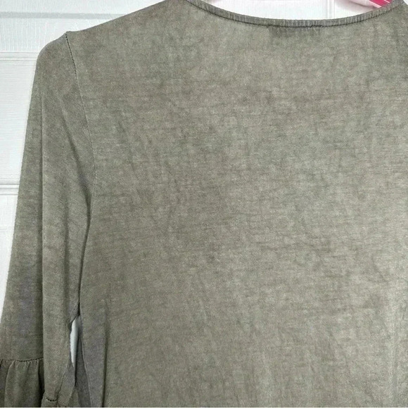 Dee  Elle Peplum Boho Top Ruffles Brownish Grey Size Small - Picture 12 of 16